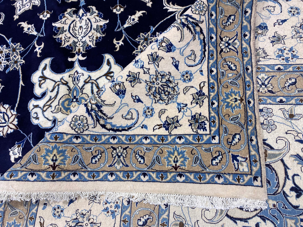 9.10 x 18.11 Large Oversize Persian Nain Rug Wool and Silk Handmade Iran #PIX-12924