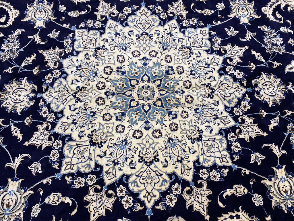 9.10 x 18.11 Large Oversize Persian Nain Rug Wool and Silk Handmade Iran #PIX-12924