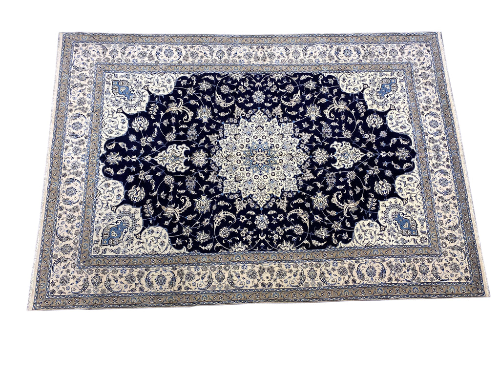 9.10 x 18.11 Large Oversize Persian Nain Rug Wool and Silk Handmade Iran #PIX-12924