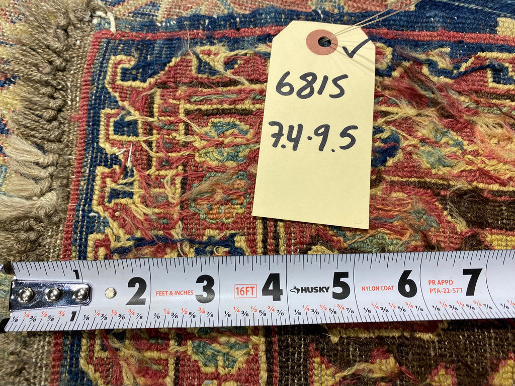 7.4 x 9.5 Antique Russian Tribal Rug #F-6815