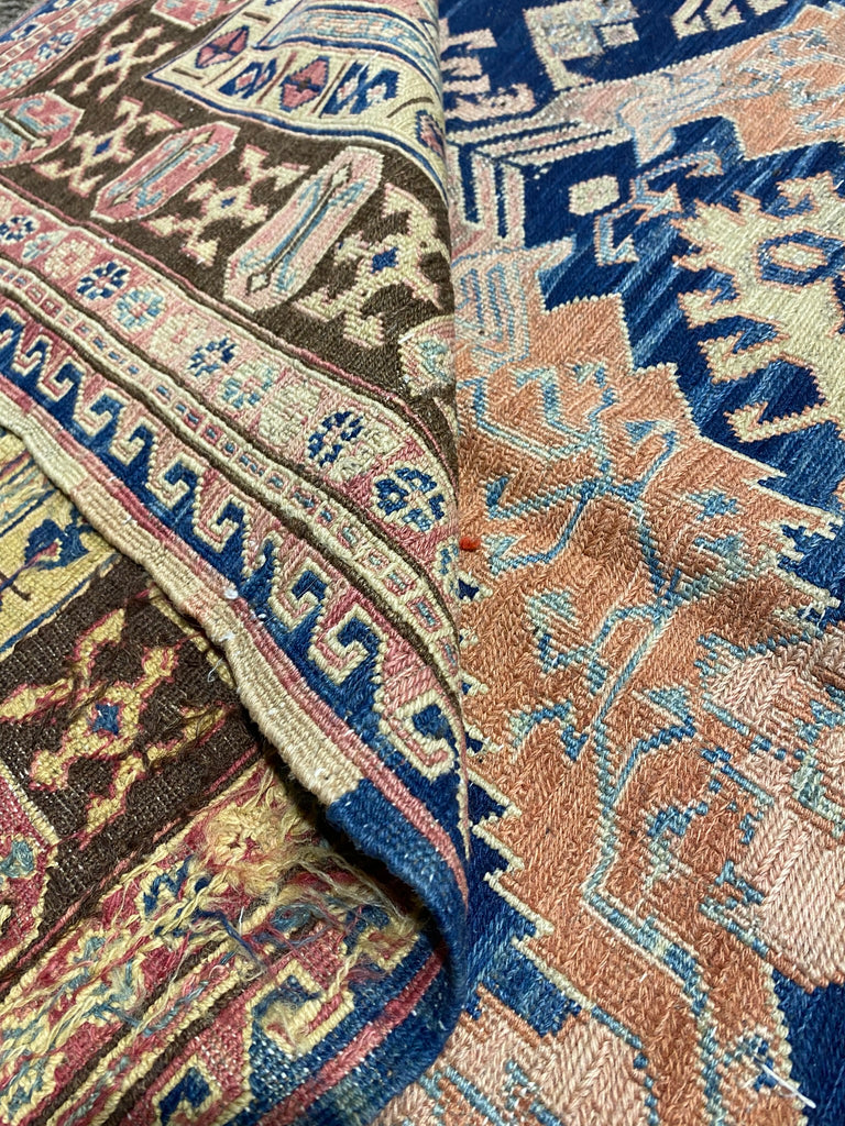 7.4 x 9.5 Antique Russian Tribal Rug #F-6815