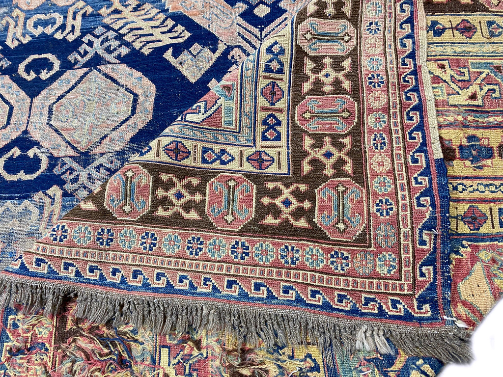 7.4 x 9.5 Antique Russian Tribal Rug #F-6815