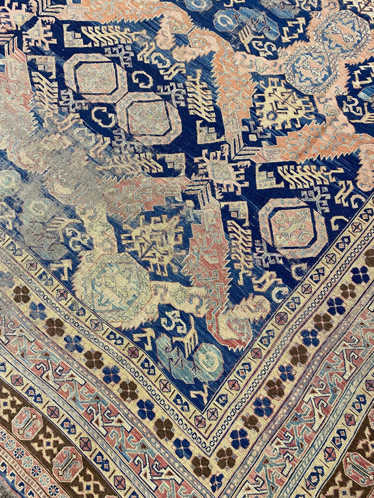 7.4 x 9.5 Antique Russian Tribal Rug #F-6815