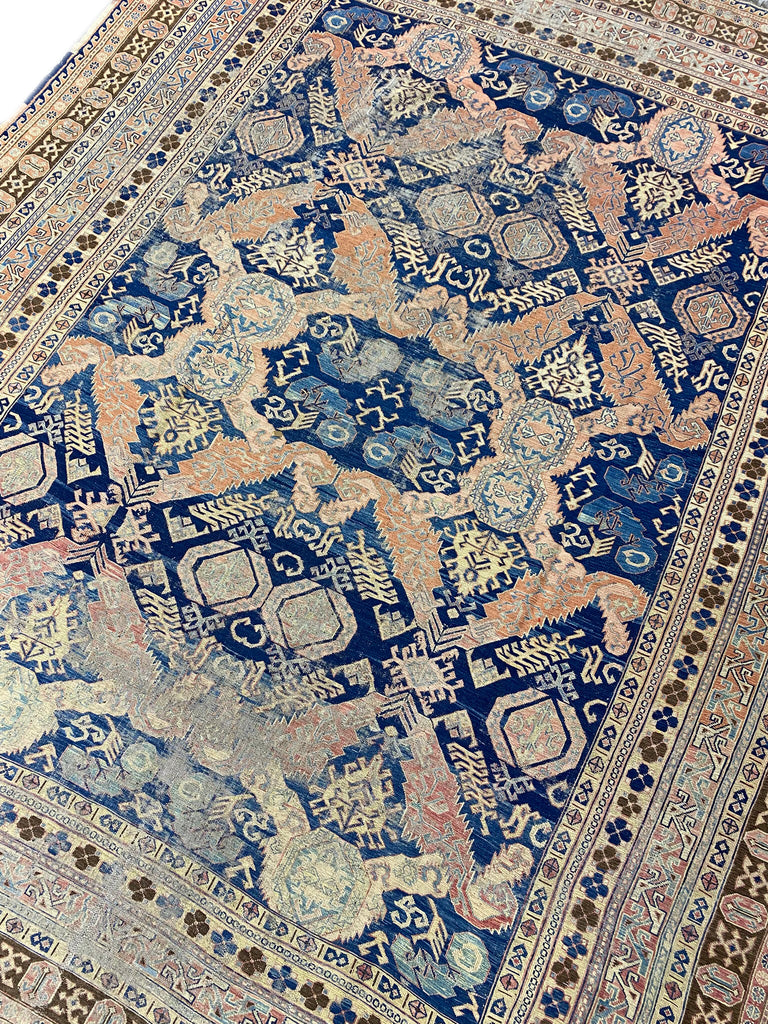 7.4 x 9.5 Antique Russian Tribal Rug #F-6815