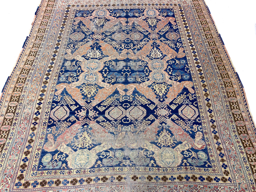 7.4 x 9.5 Antique Russian Tribal Rug #F-6815