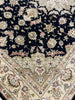 Load image into Gallery viewer, 5.9 x 8.9 Wool and Silk Quality Handmade Rug BLACK #PIX-8527