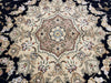 Load image into Gallery viewer, 5.9 x 8.9 Wool and Silk Quality Handmade Rug BLACK #PIX-8527