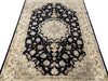 Load image into Gallery viewer, 5.9 x 8.9 Wool and Silk Quality Handmade Rug BLACK #PIX-8527