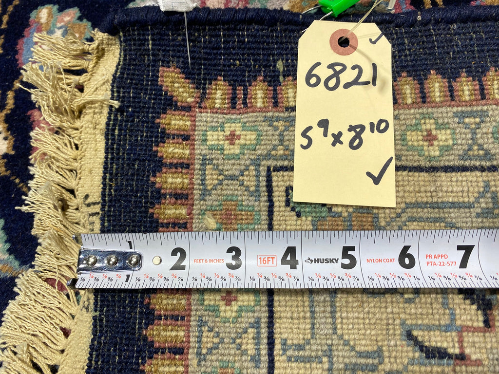 5.9 x 8.10 Midnight Blue New Handmade Rug Fine Wool #F-6821