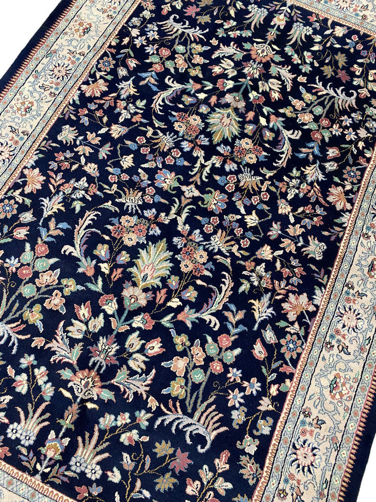 5.9 x 8.10 Midnight Blue New Handmade Rug Fine Wool #F-6821