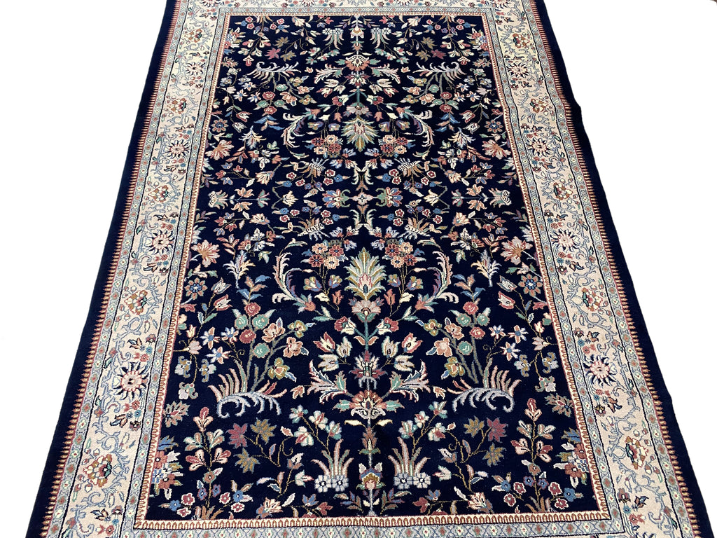 5.9 x 8.10 Midnight Blue New Handmade Rug Fine Wool #F-6821