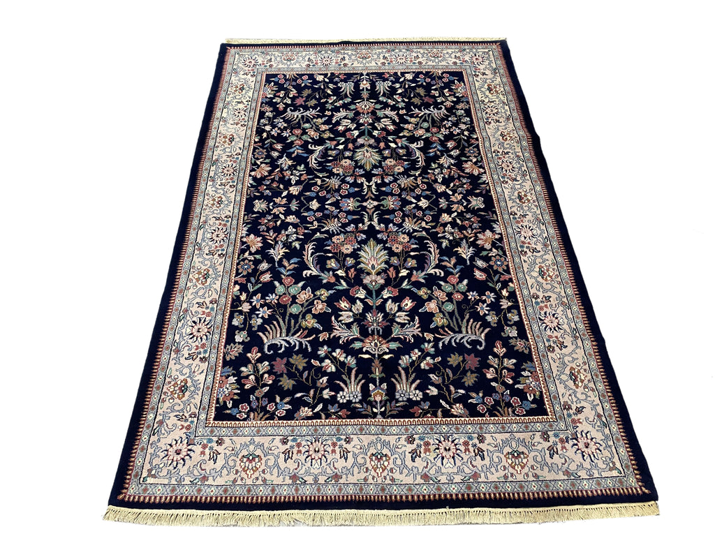 5.9 x 8.10 Midnight Blue New Handmade Rug Fine Wool #F-6821