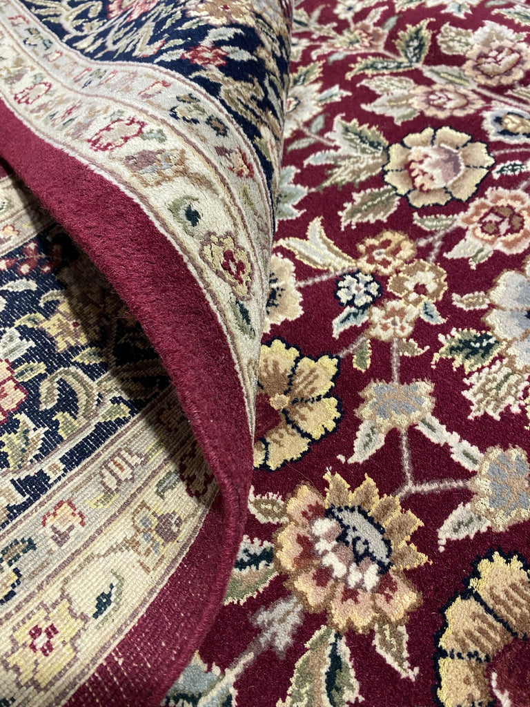 6.2 x 9.6 Quality Handmade Wool and Silk Rug BURGUNDY #F-6822