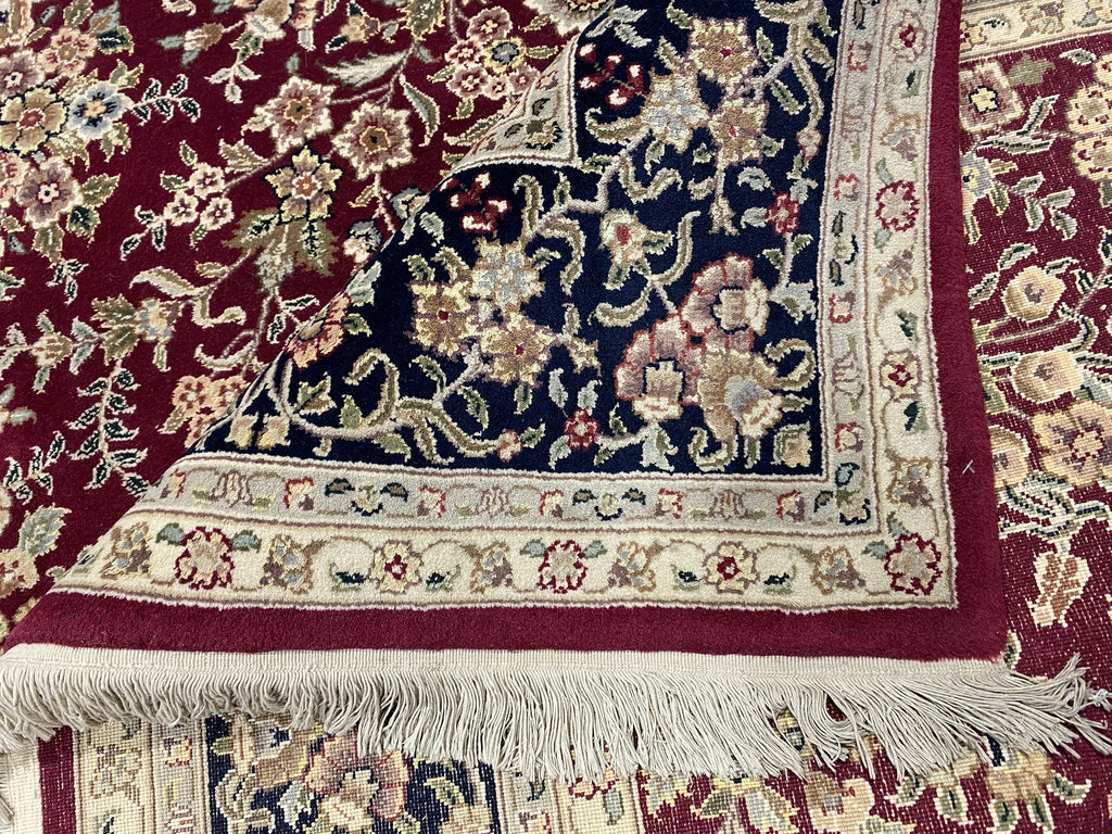 6.2 x 9.6 Quality Handmade Wool and Silk Rug BURGUNDY #F-6822