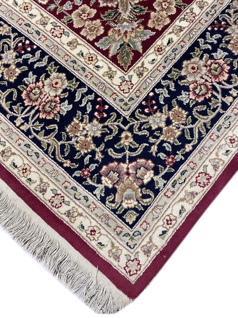 6.2 x 9.6 Quality Handmade Wool and Silk Rug BURGUNDY #F-6822