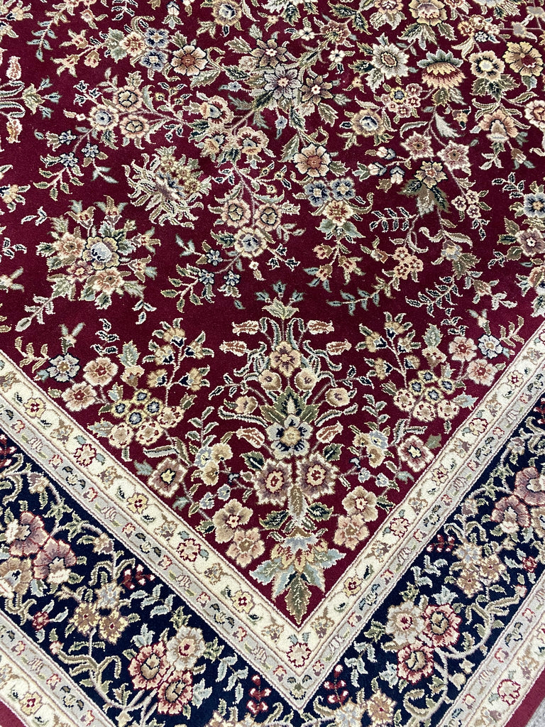 6.2 x 9.6 Quality Handmade Wool and Silk Rug BURGUNDY #F-6822