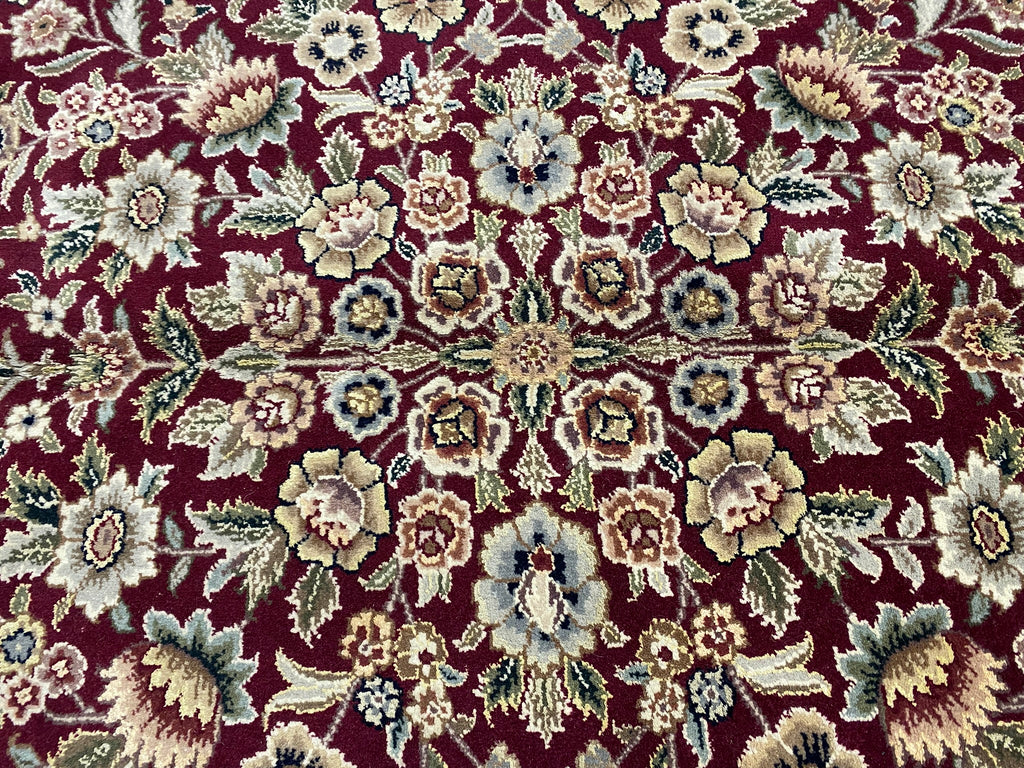 6.2 x 9.6 Quality Handmade Wool and Silk Rug BURGUNDY #F-6822