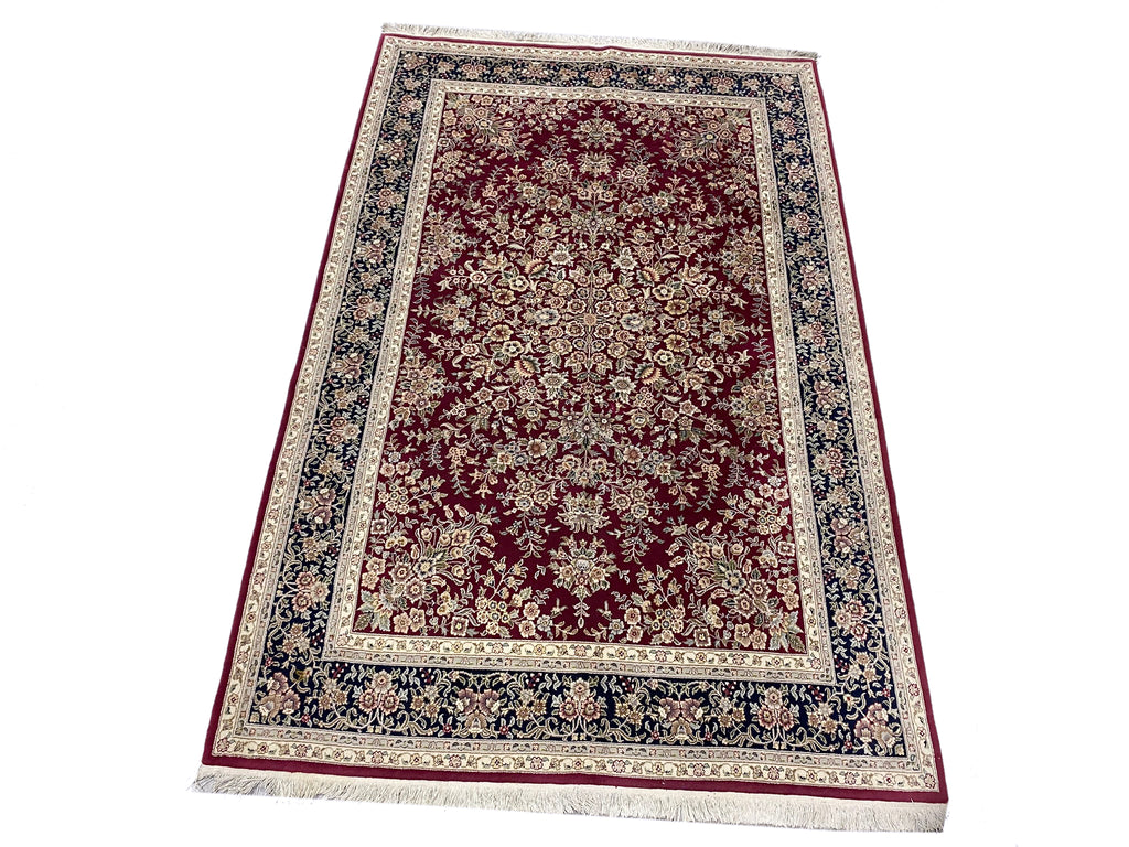 6.2 x 9.6 Quality Handmade Wool and Silk Rug BURGUNDY #F-6822