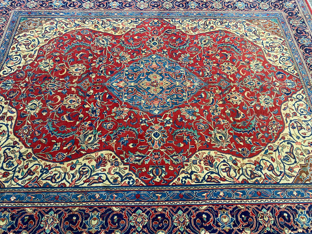 9 x 12 Semi-Antique Persian Tabriz Wool Rug #F-6823