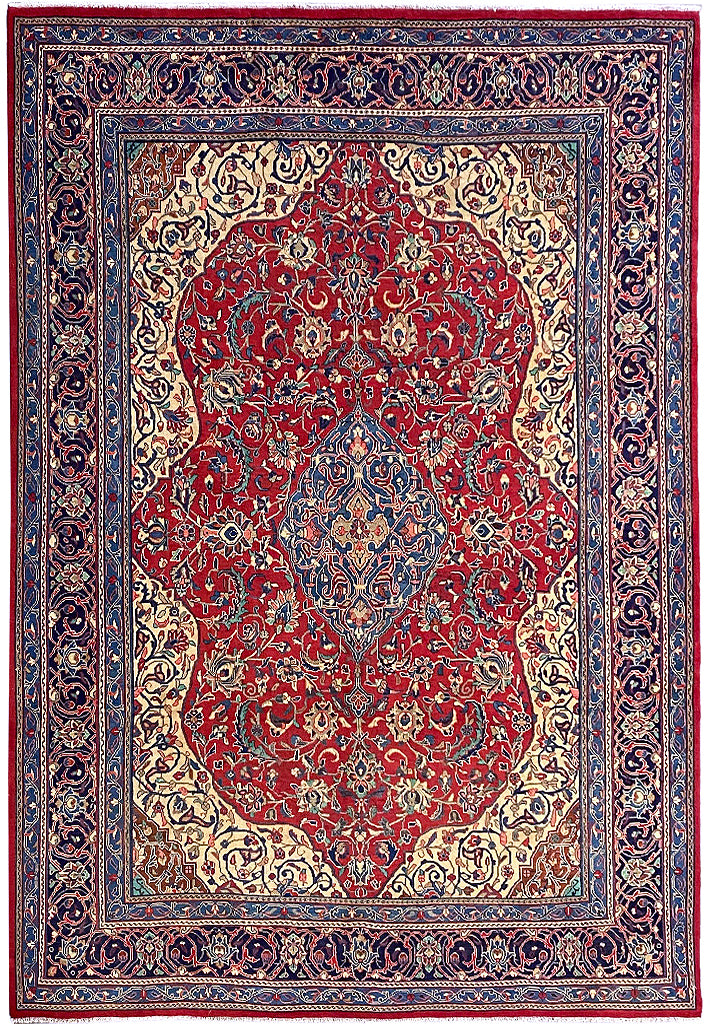 9 x 12 Semi-Antique Persian Tabriz Wool Rug #F-6823