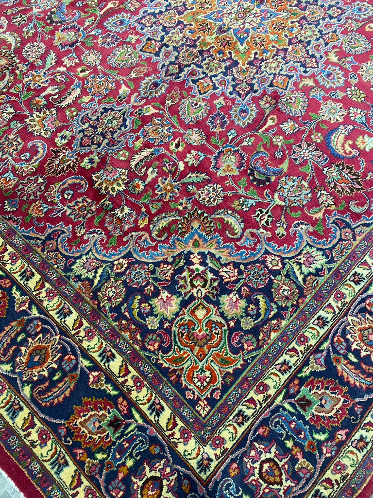 9.5 x 12.3 Semi-Antique Persian Mashhad Rug #F-6824