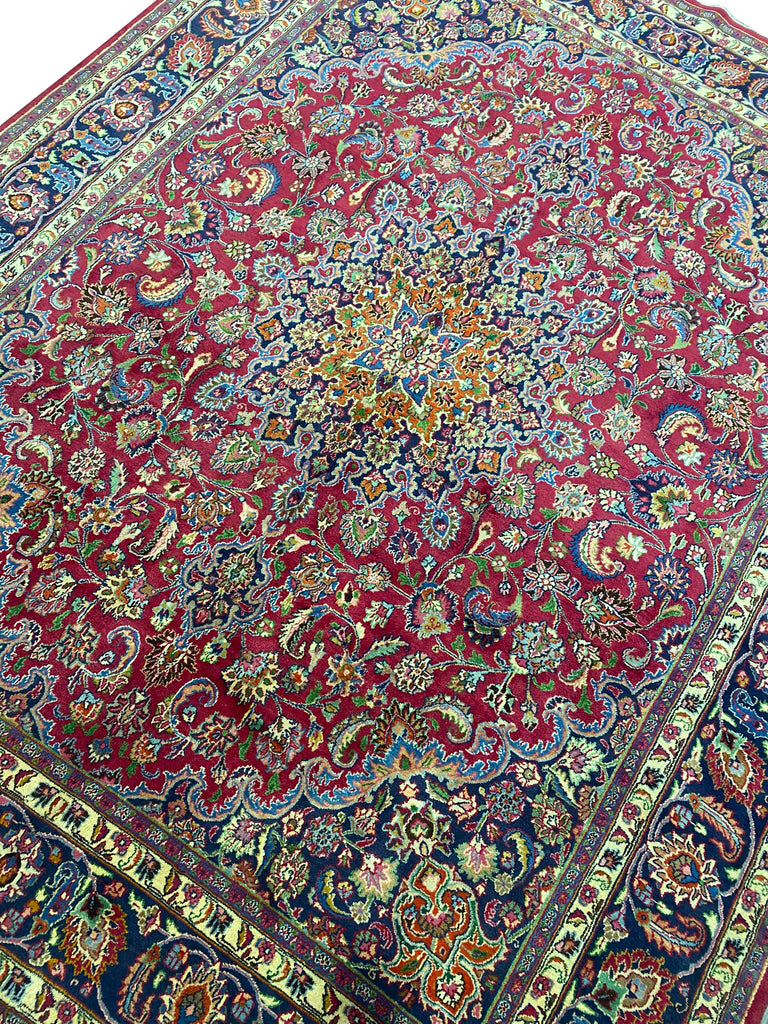 9.5 x 12.3 Semi-Antique Persian Mashhad Rug #F-6824