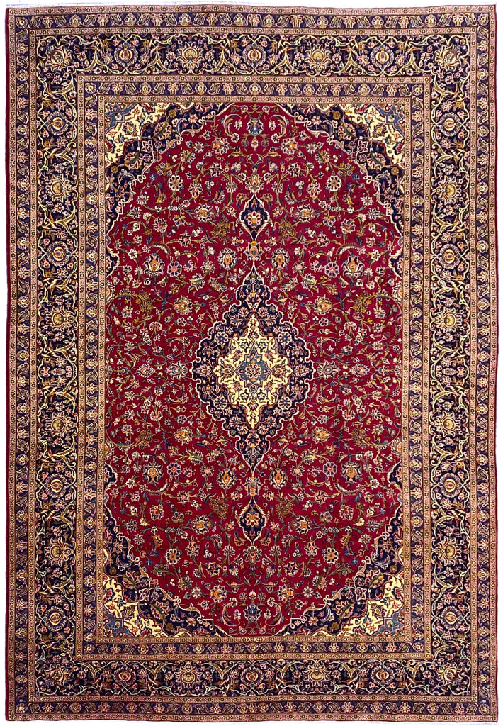 9.8 x 13.6 Persian Classic Kashan Rug #F-6825
