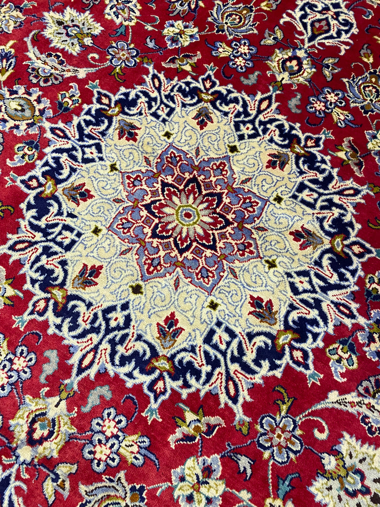 8.2 x 11.9 Semi-Antique Persian Esfahan Wool Rug #F-6827