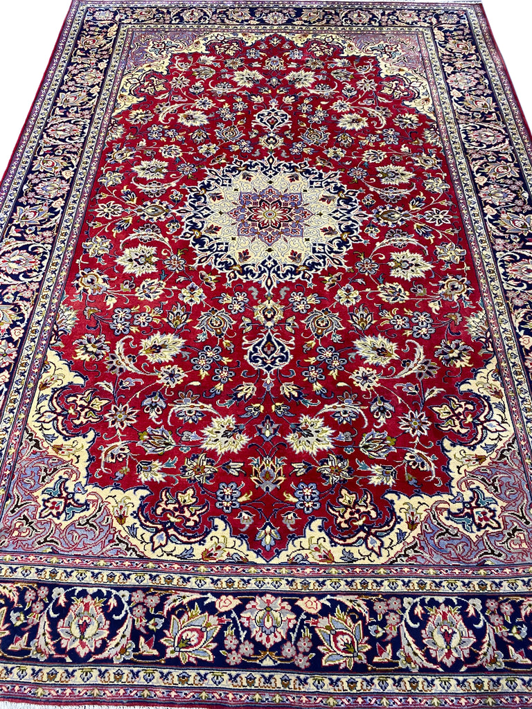 8.2 x 11.9 Semi-Antique Persian Esfahan Wool Rug #F-6827