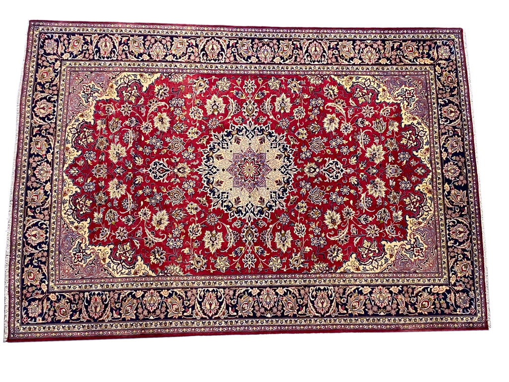 8.2 x 11.9 Semi-Antique Persian Esfahan Wool Rug #F-6827