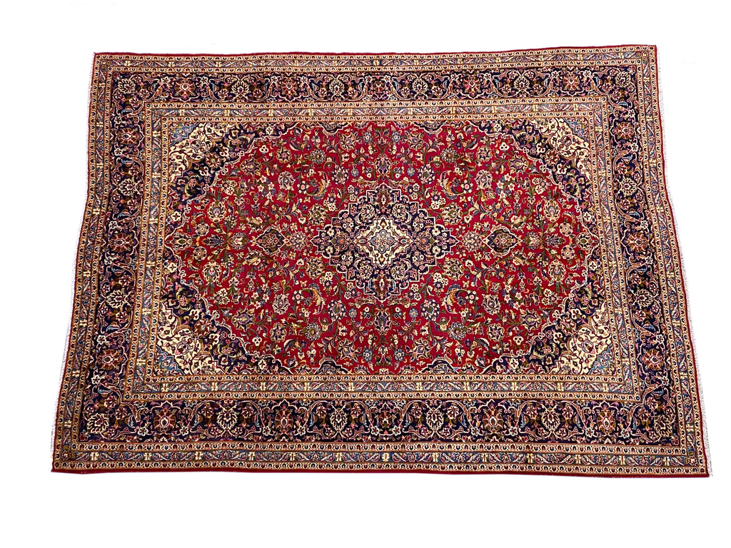 9.7 x 10.8 Squarish Size genuine Persian Kashan Rug #F-6829