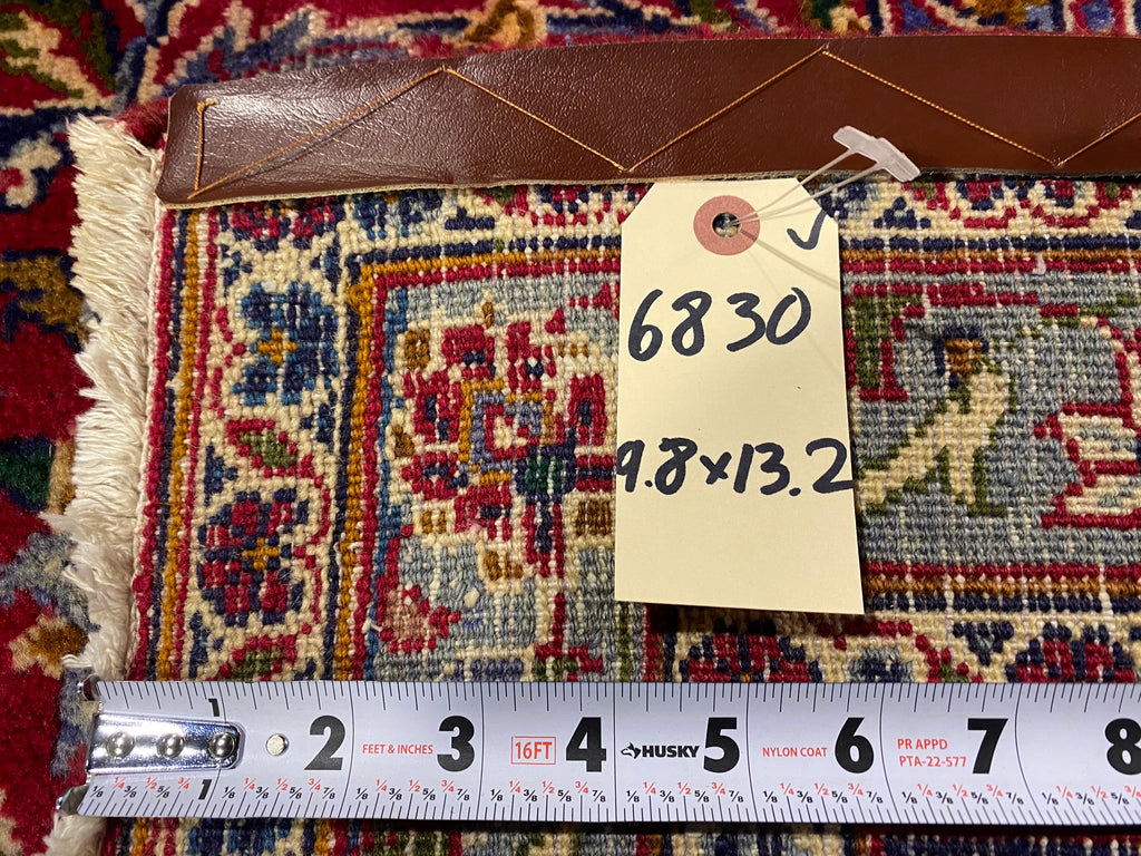 9.8 x 13.2 Authentic Persian Kashan Rug Traditional Carpet Iran #F-6830
