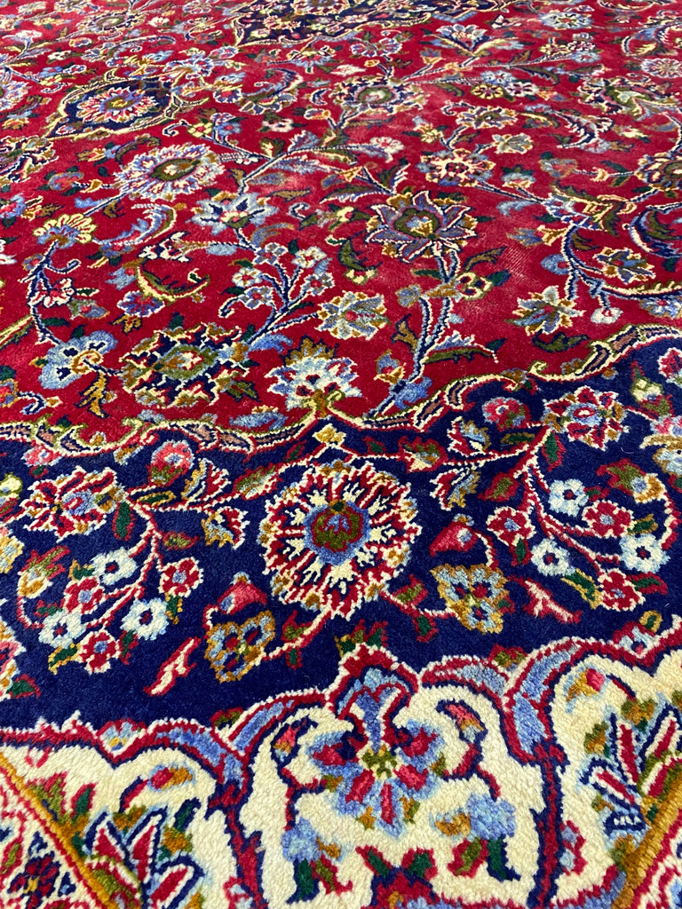 9.8 x 13.2 Authentic Persian Kashan Rug Traditional Carpet Iran #F-6830