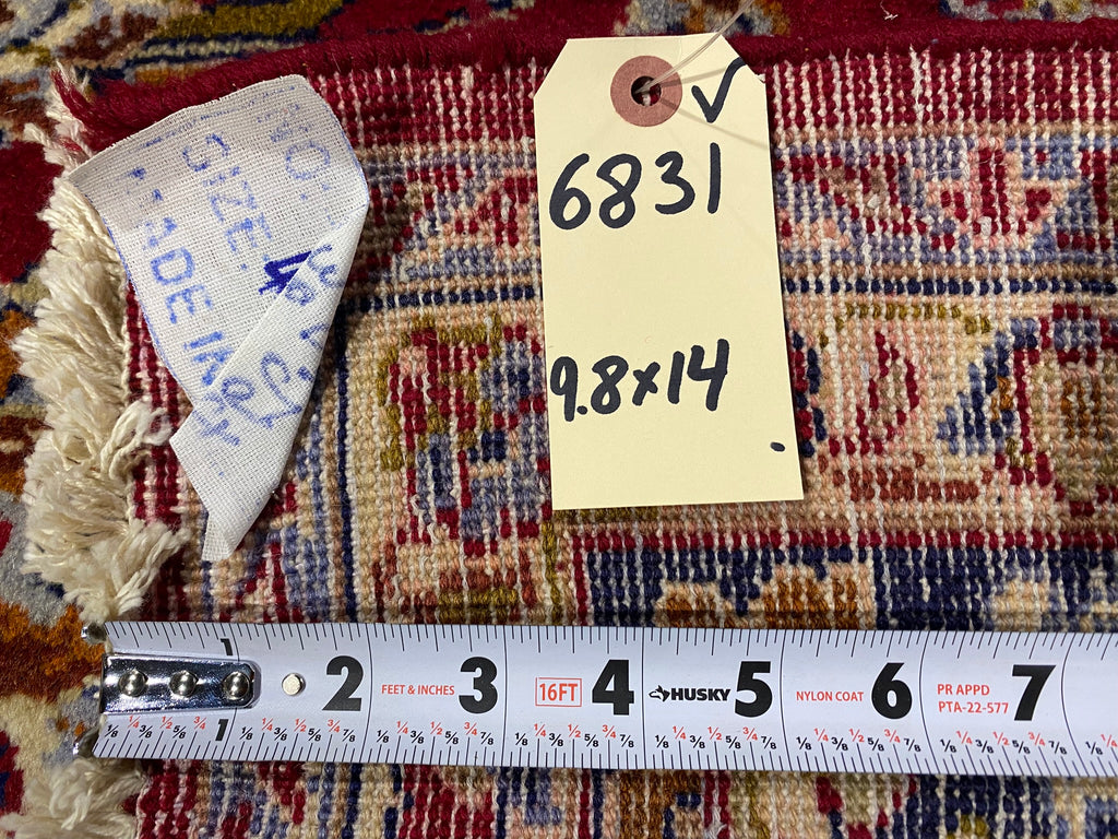 9.8 x 14 Genuine Persian Rug Esfahan Najafabad Wool Carpet #F-6831