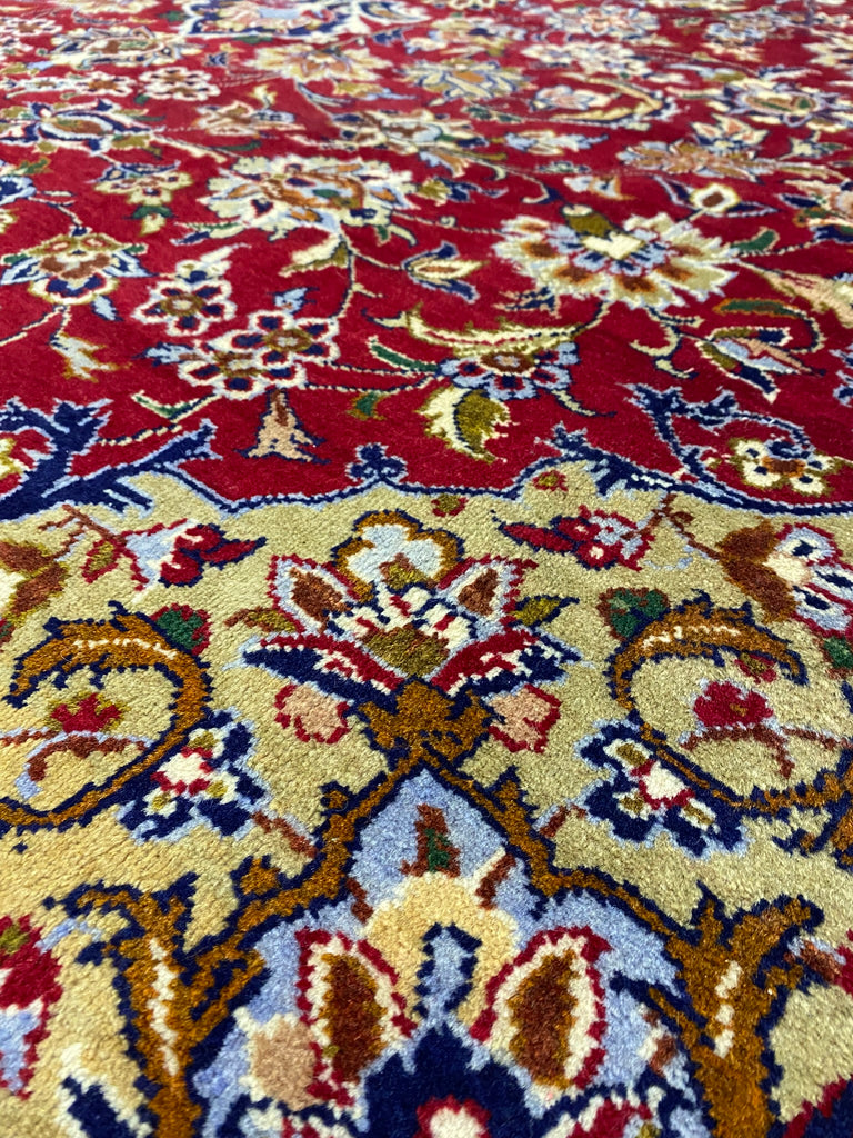 9.8 x 14 Genuine Persian Rug Esfahan Najafabad Wool Carpet #F-6831