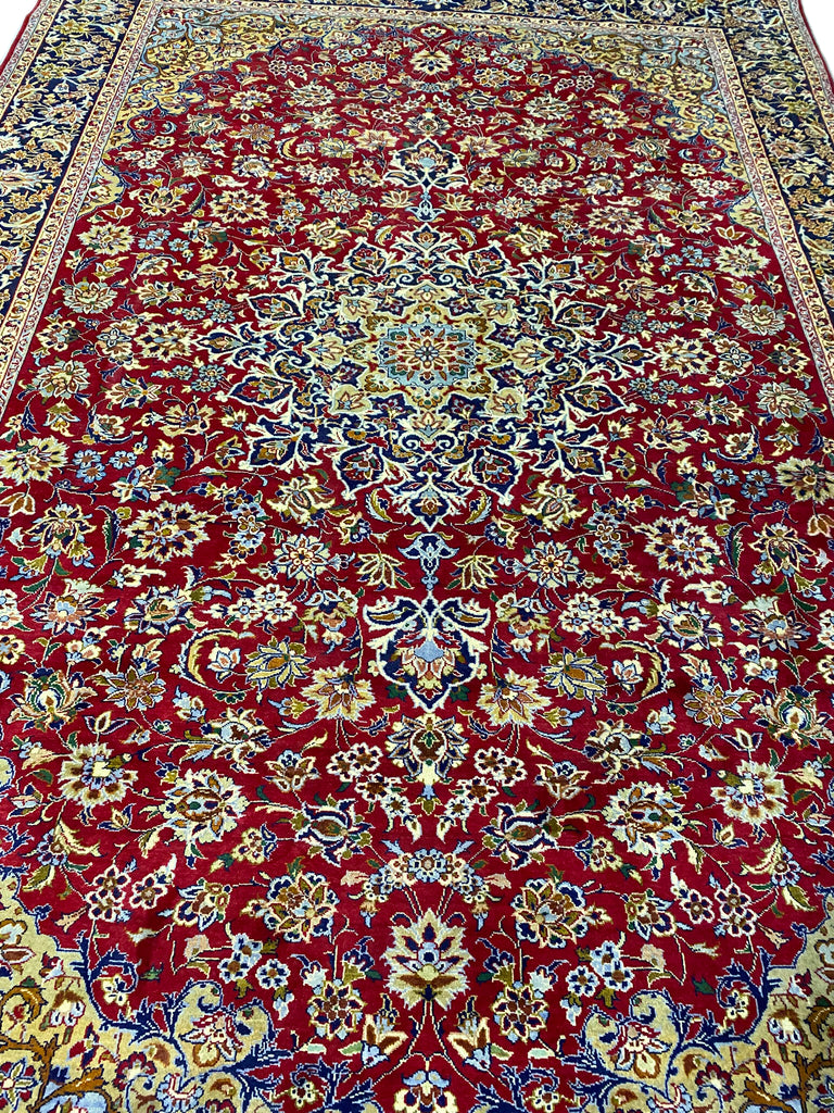 9.8 x 14 Genuine Persian Rug Esfahan Najafabad Wool Carpet #F-6831