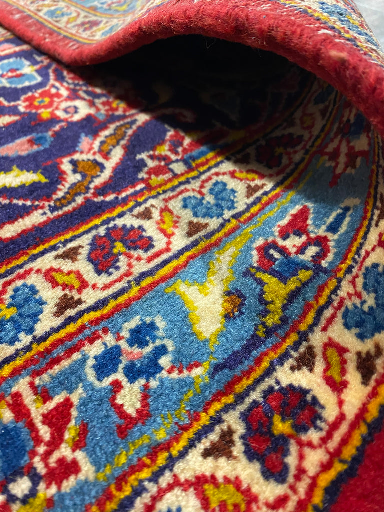 9.8 x 14.6 Genuine Persian Kashan Rug Traditional Red Blue #F-6832