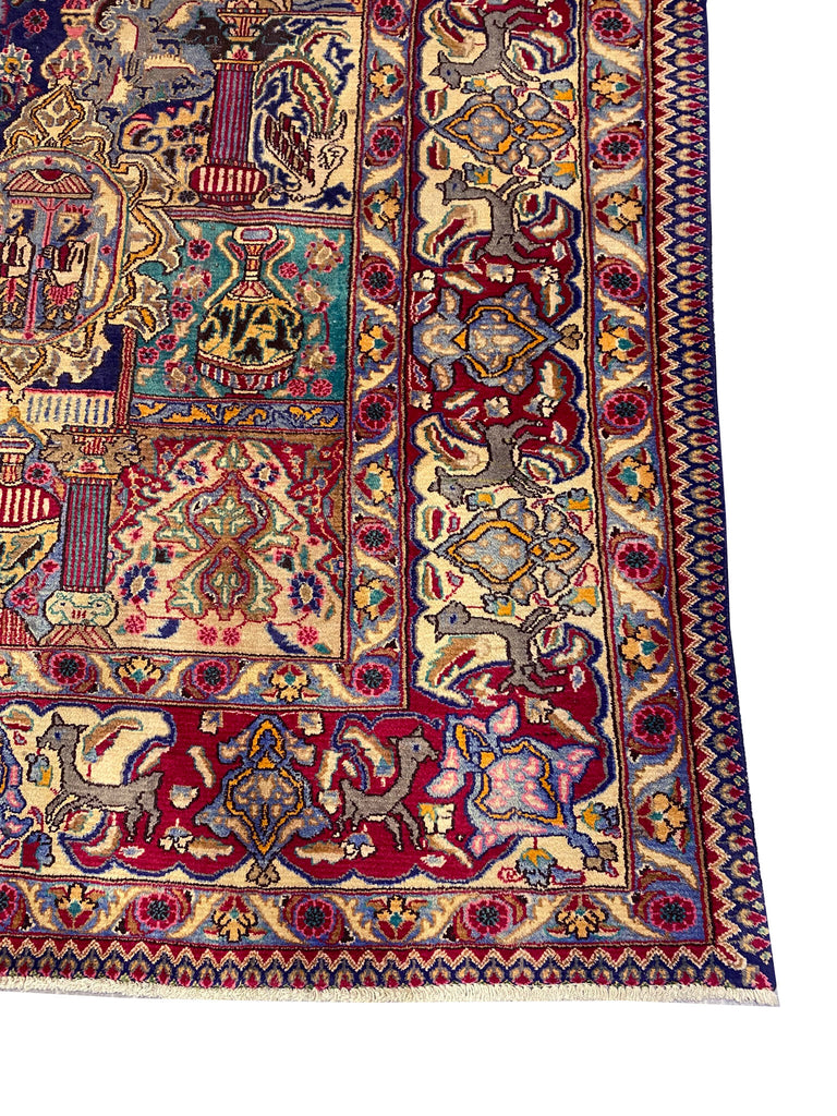 9.6 x 11.2 Genuine Persian Kashmar Rug Squarish Size #PIX-1133