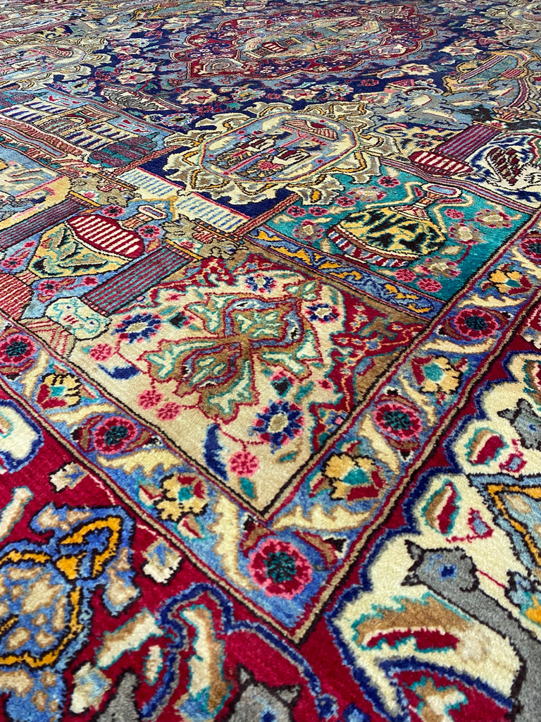 9.6 x 11.2 Genuine Persian Kashmar Rug Squarish Size #PIX-1133