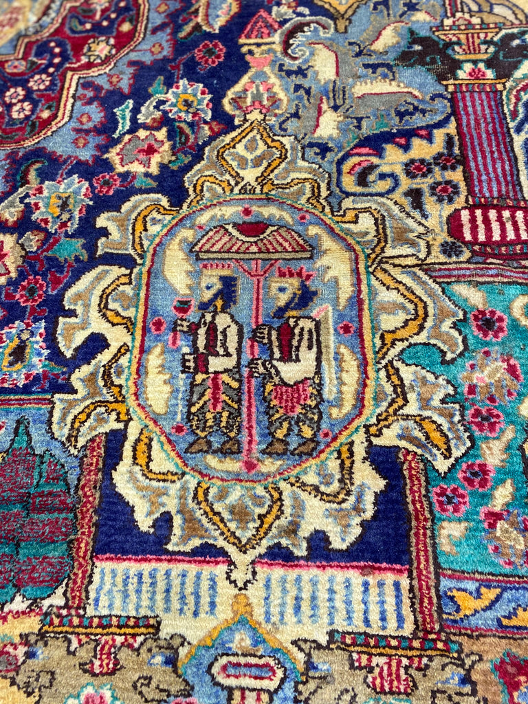 9.6 x 11.2 Genuine Persian Kashmar Rug Squarish Size #PIX-1133