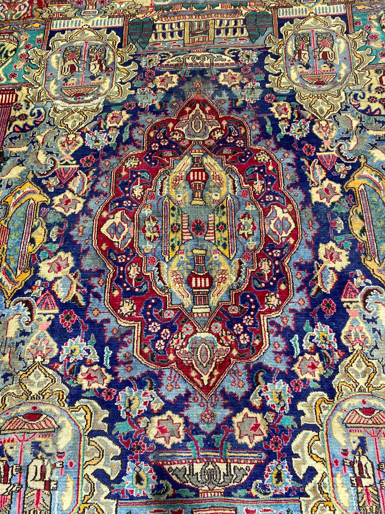 9.6 x 11.2 Genuine Persian Kashmar Rug Squarish Size #PIX-1133