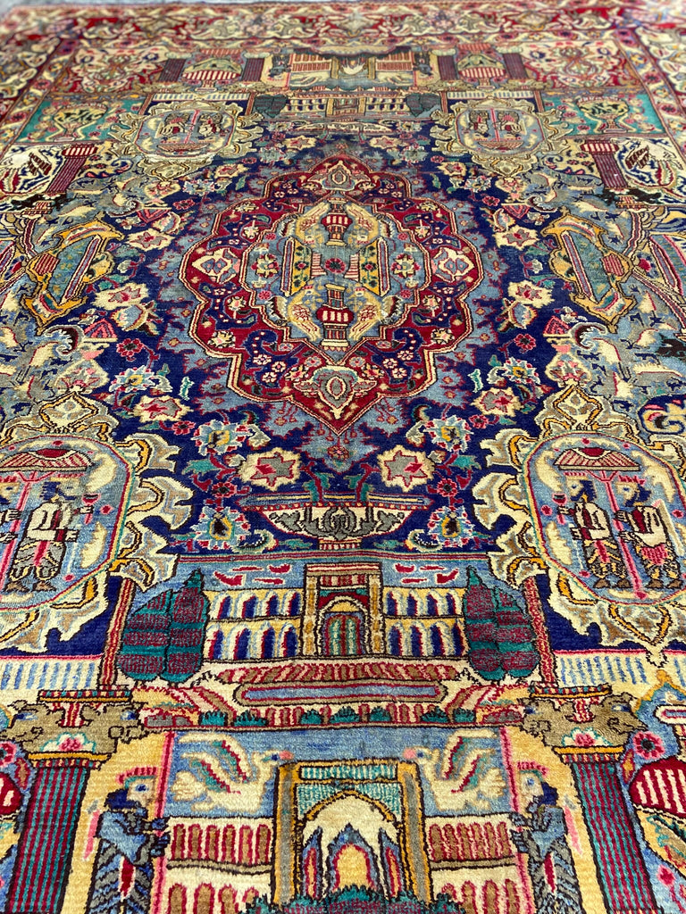 9.6 x 11.2 Genuine Persian Kashmar Rug Squarish Size #PIX-1133