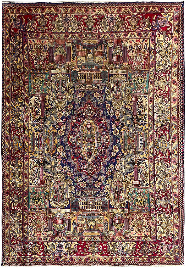 9.6 x 11.2 Genuine Persian Kashmar Rug Squarish Size #PIX-1133