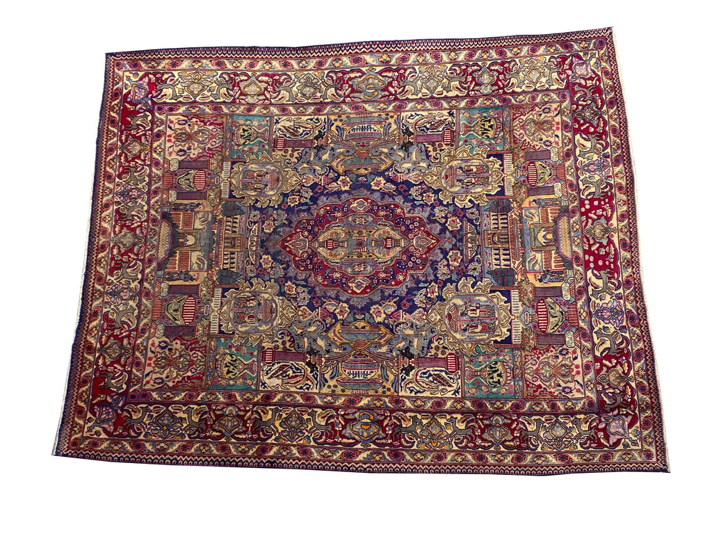9.6 x 11.2 Genuine Persian Kashmar Rug Squarish Size #PIX-1133