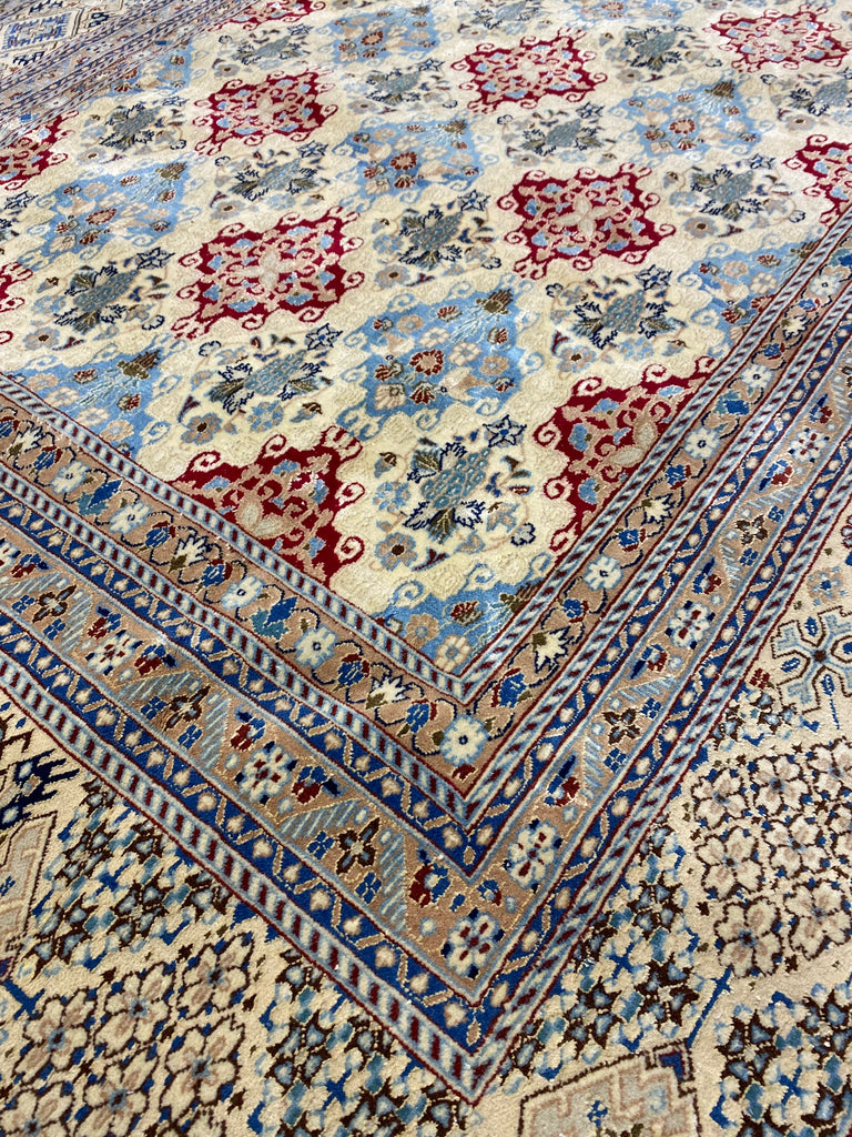 5.2 x 8.7 Fine Persian Nain Rug Wool and Silk Geometric #PIX-15878