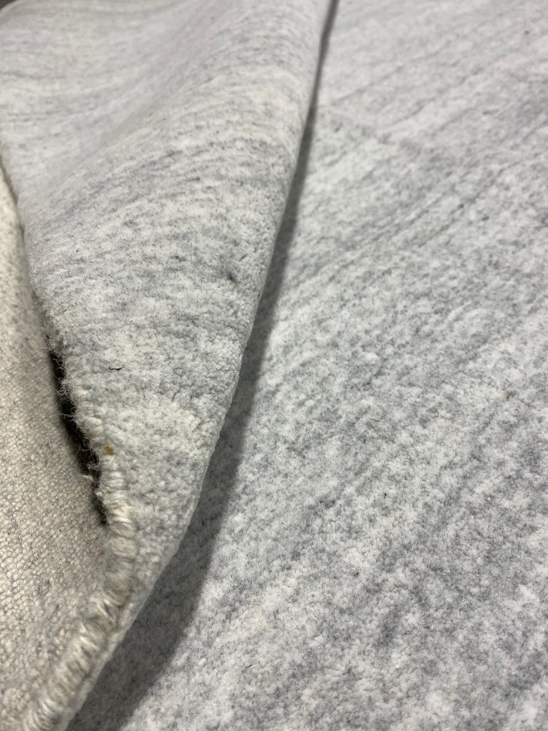 12.6 x 15.1 Plain Solid Color Handmade Wool Contemporary Rug  GRAY #F-6844