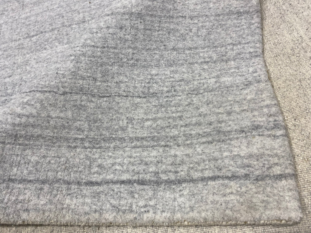 12.6 x 15.1 Plain Solid Color Handmade Wool Contemporary Rug  GRAY #F-6844