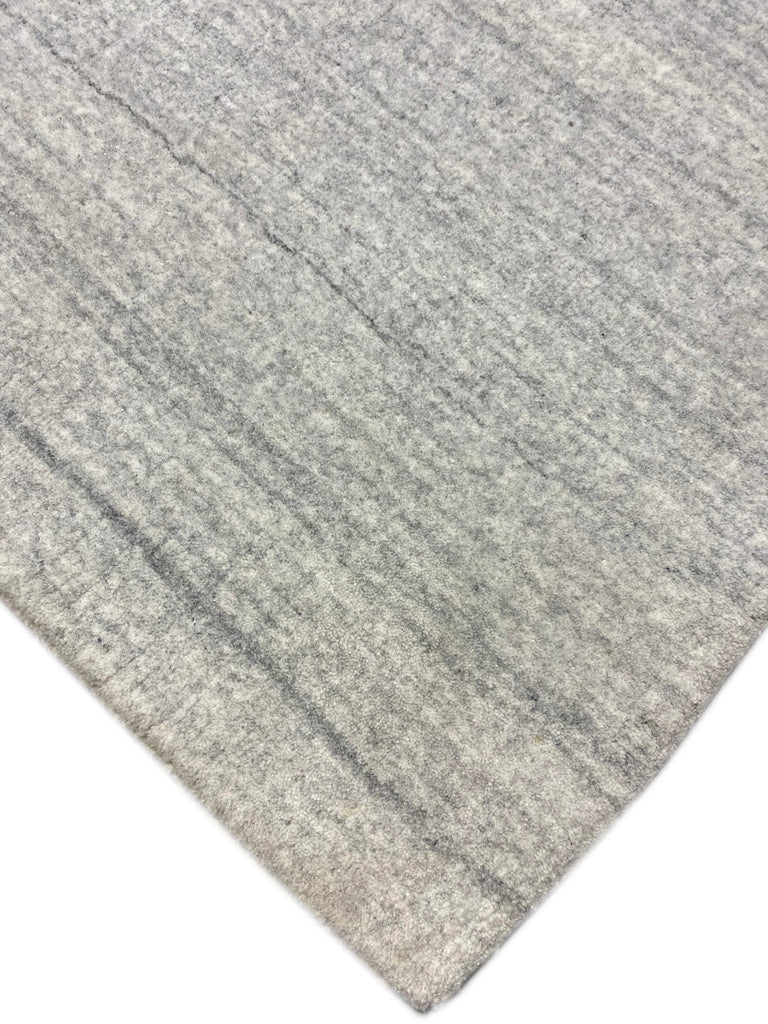12.6 x 15.1 Plain Solid Color Handmade Wool Contemporary Rug  GRAY #F-6844