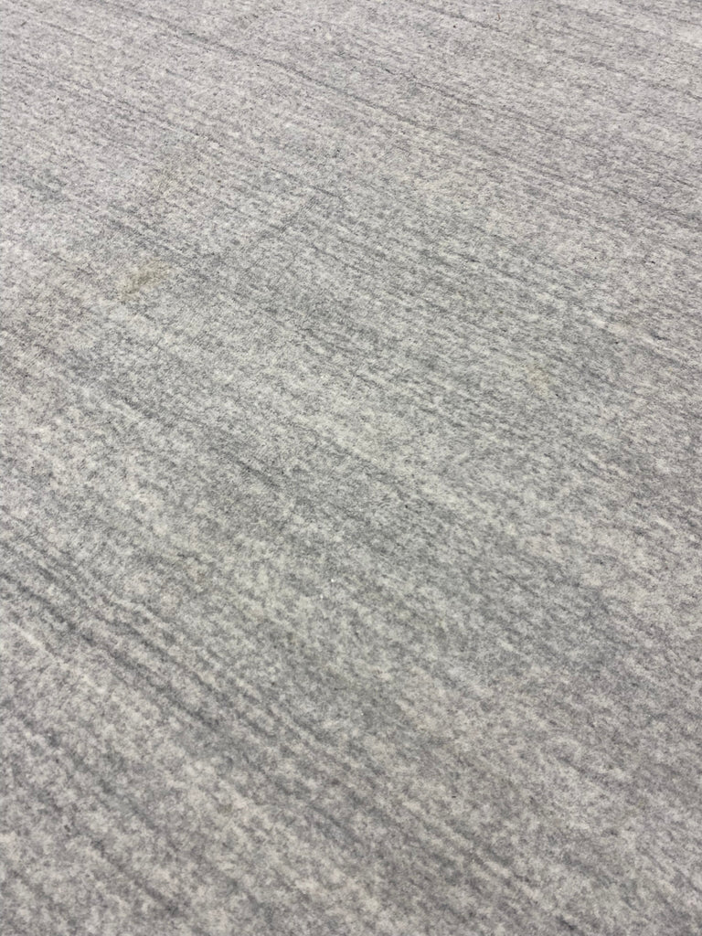 12.6 x 15.1 Plain Solid Color Handmade Wool Contemporary Rug  GRAY #F-6844