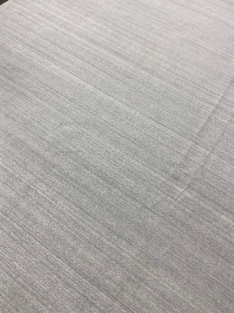 12.6 x 15.1 Plain Solid Color Handmade Wool Contemporary Rug  GRAY #F-6844